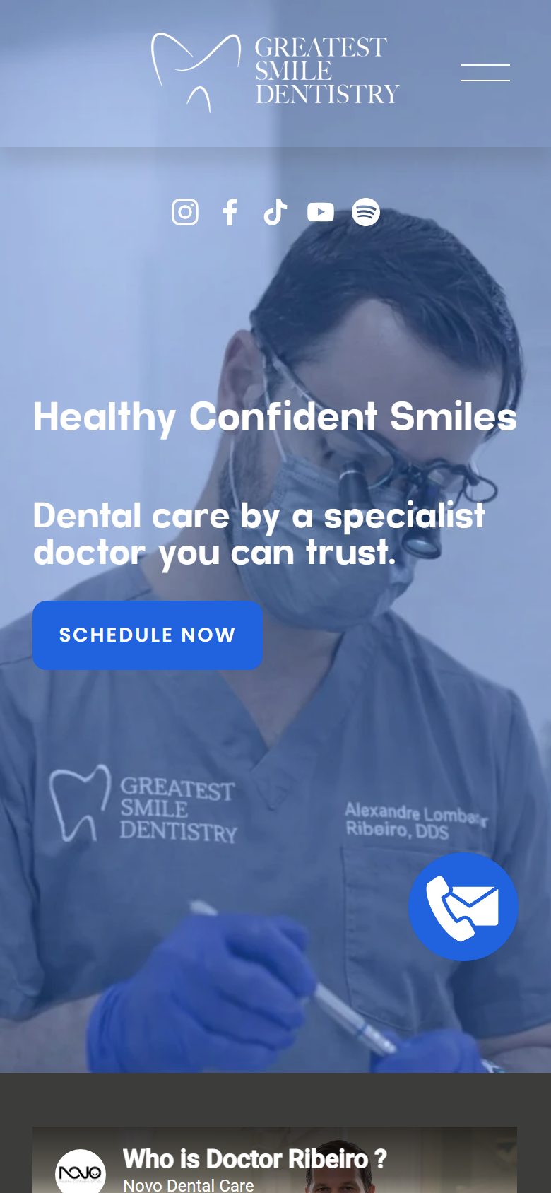 Presença do cliente Greatest Smile no celular